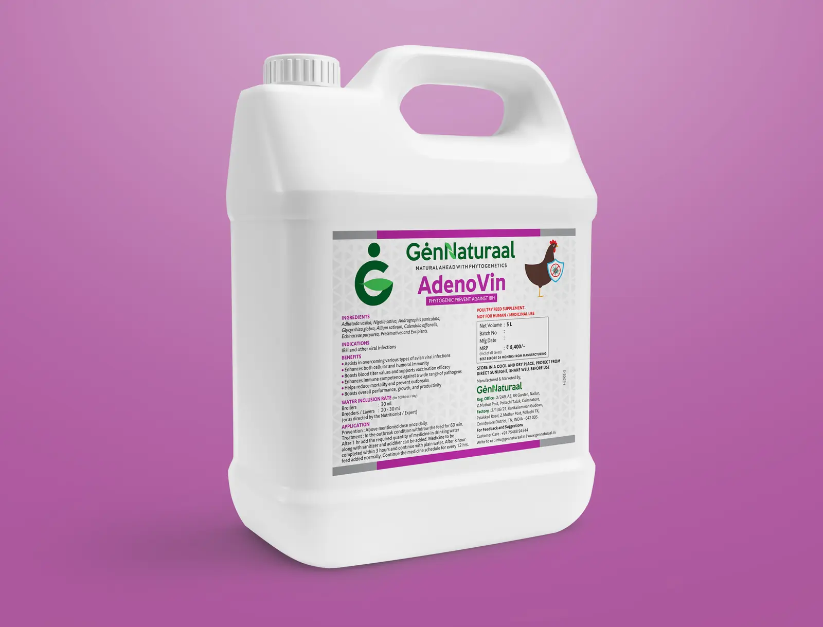 AdenoVin 5 L water pack