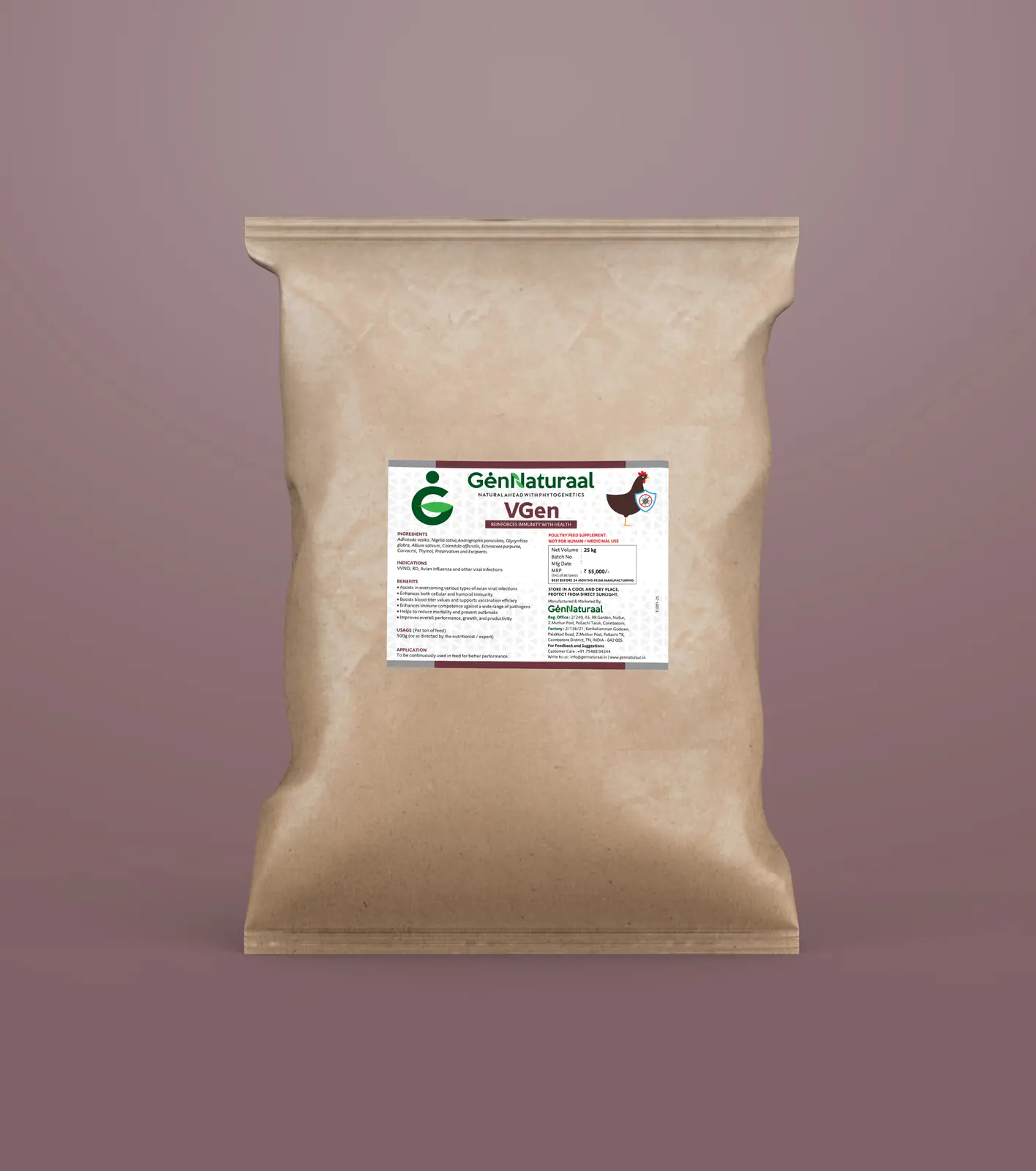 VGen 25 kg feed pack